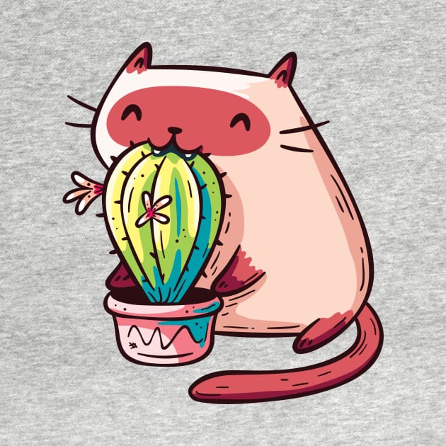 Cat Eating Cactus by LydiaLyd